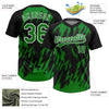 Maxcorners Custom Black Grass Green-White Splatter Torn Sharp Brush Stroke Two-Button Unisex Softball Jersey LM2605