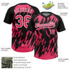 Maxcorners Custom Black Neon Pink-White Splatter Torn Sharp Brush Stroke Two-Button Unisex Softball Jersey LM2605