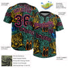Maxcorners Custom Black Pink Bowling 3D Pattern Design Two-Button Unisex Softball Jersey LM2605