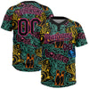 Maxcorners Custom Black Pink Bowling 3D Pattern Design Two-Button Unisex Softball Jersey LM2605