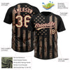 Maxcorners Custom Camo Cream Black-Crimson American Flag Salute To Service Two-Button Unisex Softball Jersey LM2605