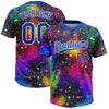 Maxcorners Custom Graffiti Pattern Thunder Blue-White Galaxy Star Two-Button Unisex Softball Jersey LM2605