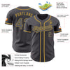 Maxcorners Custom Steel Gray Old Gold Authentic Baseball Jersey LM2605