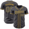 Maxcorners Custom Steel Gray Old Gold Authentic Baseball Jersey LM2605