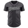 Maxcorners Custom Steel Gray Black-White Authentic Baseball Jersey LM2605