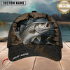 Maxcorners Fishing Rustic Wood Frame Black Scale Customized Name 3D Cap