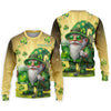 Maxcorners Happy St Patrick's Day Shamrock Gnome Golf And Beer Polo Shirts For Men, Golf Shirts For Men