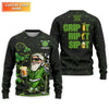 Maxcorners Grip It Rip It Sip It St Patrick's Day Leprechaun Golf And Beer Shamrock Golf Shirt, Golf Shirts For Men