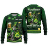 Maxcorners Hello Darkness Four Leaf Clover St Patricks Day Fun Golf Shirts For Men, St Patrick's Green Polo Shirts For Men