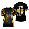 Maxcorners Beer Fishy Fishy Funny Fishing Shirt, SPF Shirt For Men, Fishing And Beer Men's Fishing Shirt