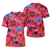 Maxcorners Pink Bigfoot Aloha Beach Vacation Golf Shirt, Golf Polo For Women, Printed Golf Shirt LM1507