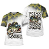 Maxcorners Basshole Kiss My Bass Fishing UPF Shirts, Funny Fishing Shirt, Fishing Shirts For Men
