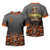 Maxcorners Skull Camo Personalized Fishing Shirt, Skeleton Angler, Skeleton Fisherman, Fishing Shirts For Men