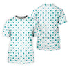Maxcorners Grid Pattern Shamrock Golf Shirt, St Patrick's Day Golf Tops For Men, Golf Shirts For Men, Polo Shirts For Men