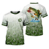 Maxcorners Custom Largemouth Bass Fishing Shirt for Men, Camo Green Angler Shirt, Fishing UPF Shirts