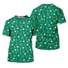 Maxcorners Stick Figure Golf Pose St Patrick's Day Shamrock Green Golf Shirt, Women's Golf Tops, Ladies Golf Polos