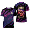 Maxcorners The Lone Below Shark And Skull Purple Fishing Shirt, SPF Shirt For Men, Men's Fishing Shirt