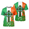 Maxcorners Celtic Cross Knotwork St Patrick's Day Shamrock Golf Shirt, Women's Golf Tops, Ladies Golf Shirts