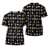 Maxcorners Black Custom Photo Golf Icons Polo Shirt, Women’s Golf Apparel, Printed Golf Shirt LM1507