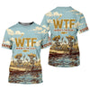 Maxcorners Personalized WTF Where’s The Fish Fishing Shirt, Funny Skeleton Fishermen Boat, Custom Name