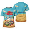 Maxcorners Christmas In July Santa Beach Christmas Golf Shirt, Women's Golf Tops, Hawaiian Golf Shirt, Printed Golf Shirt LM1507