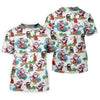 Maxcorners Surfing Santa Tropical Christmas Golf Shirt, Christmas Golf Shirt, Women’s Golf Polo LM1507