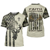 Maxcorners Faith Hunting Fishing Shirt, Christian Camo Deer Bass Patriotic Long Sleeve, Fishing UPF Shirts