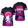 Maxcorners Gone Fishing With Sasquatch Fishing UPF Shirts, Funny Fishing Shirt, Bigfoot Fishing Shirts For Men