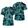 Maxcorners Black Cat Tropical Monstera Hawaiian Golf Polo Shirt, Golf Shirts For Women, Women's Golf Apparel LM1507