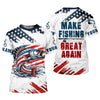 Maxcorners Make Fishing Great Again Patriotic Fishing Shirt, Red White Blue SPF Shirt For Men, Fishing Shirts For Men