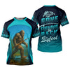 Maxcorners Gone Fishing Be Back Bigfoot Blue Fishing Shirt, SPF Shirt For Men, Gift For Fisherman, Men's Fishing Shirt
