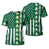 Maxcorners Irish Shamrock Vertical Stripes St Patrick's Day Golf Shirt, Women's Golf Shirts, Ladies Golf Polos