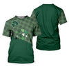 Maxcorners Green Checkered Leprechaun Shamrock St Patrick's Day Golf Shirt, Women's Golf Tops, Ladies Golf Shirts