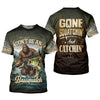 Maxcorners Bassquatch Fishing Shirt, Gone Squatchin' And Catchin' Fishing Shirt, Fishing UPF Shirts