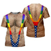 Maxcorners Funny Hairy Chest Rainbow Suspenders Golf Polo, Golf Shirts For Women, Women's Golf Apparel LM1507