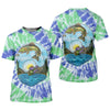 Maxcorners Bear Fishing Green And Purple Cool Tie Dye Patterns Fishing UPF Shirts, Fishing Gifts For Men, Men's Fishing Shirt