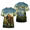Maxcorners Gone Fishing Be Back Never Sasquatch Fishing SPF Shirt, Performance Fishing Shirts, Men's Fishing Shirt