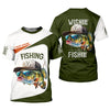 Maxcorners Wishin' I Was Fishin' Fishing Shirt, Funny Fisherman Shirt For Men, Custom Fishing Gift