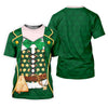 Maxcorners St Patrick's Day Green Leprechaun Costume Print Golf Shirt, Men's Golf Shirt, Golf Gift For Men