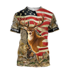 Max Corner Deer Hunting America Flag 3D All Over Printed Shirts Gift For Hunter