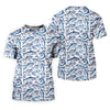 Maxcorners Navy Fish Pattern Fishing UPF Shirts, Men's Fishing Shirts Long Sleeve, Presents For Fishermen