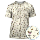 Maxcorners Funny Dachshund Golf Polos, Weenies Dog And Martinis Pattern Shirt For Men, Crazy Golf Shirt For Golfer