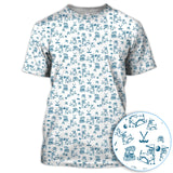 Maxcorners Christmas Golf Shirt For Men, Funny Xmas Dog Pattern Polos, Golf Shirt For Golfers