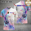 Maxcorners Bowling Magic Butterflies Cosmic Galaxy Pastel Pink Blue Multi Options Personalized Name, Team Name Unisex 3D Shirt (4 Colors)