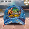 Maxcorners Fishing Funny Beer Lover Personalized Name 3D Cap (12 Fish Species)