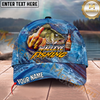 Maxcorners Fishing Funny Beer Lover Personalized Name 3D Cap (12 Fish Species)