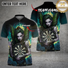 Maxcorners Dartboard Dark Gothic Fairy Girl Purple Wings Red Roses Multi Options Personalized Name, Team Name Unisex 3D Shirt (3 Colors)