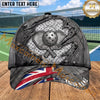 Maxcorners Pickleball Cap Metallic Paddles Ripped National Flag Design Multi Options Personalized Name 3D Cap