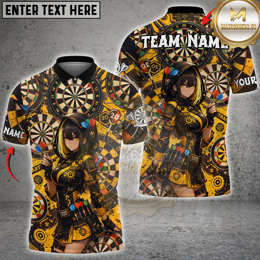 Maxcorners Darts Anime Dart Warrior Multicolor Options Personalized Name, Team Name 3D Shirt