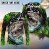 Maxcorners Fishing Neon Green Flame Thunder Multicolor Options Personalized Name, Team Name 3D Shirt (12 Fish Species)